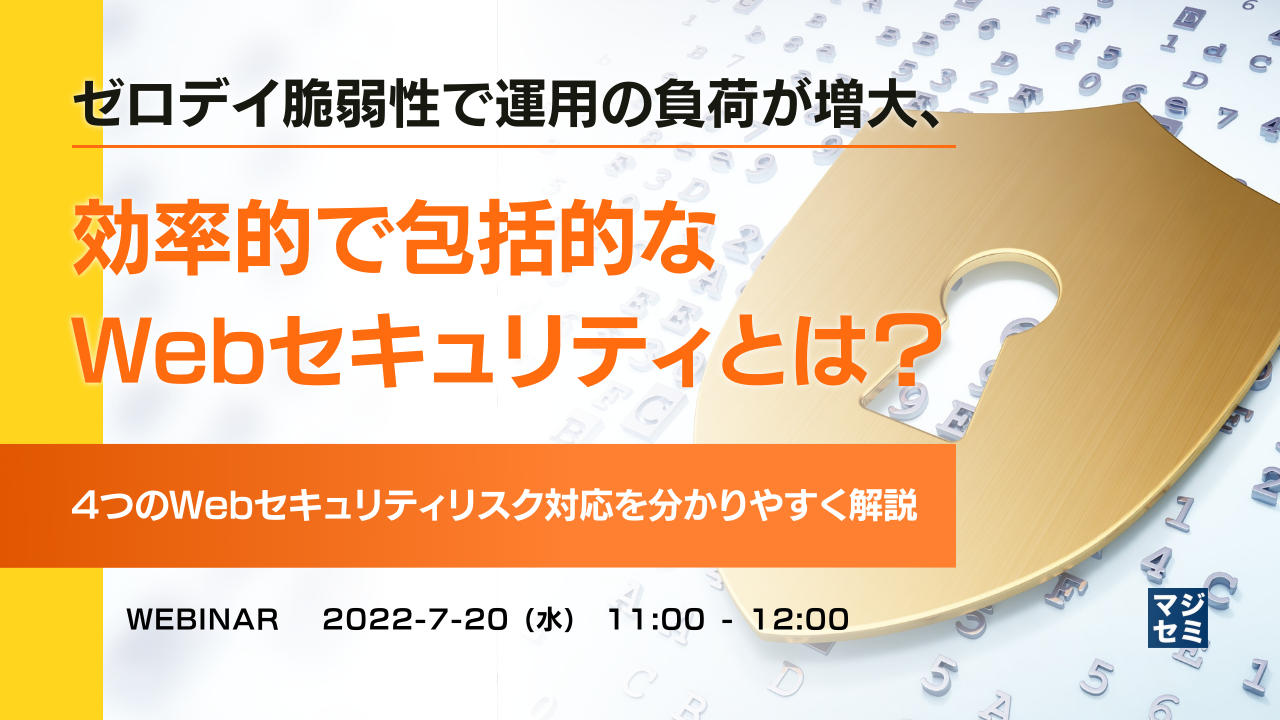 ゼロデイ脆弱性で運用の負荷が増大、効率的で包括的なWebセキュリティとは? ~4つのWebセキュリティリスク対応を分かりやすく解説~