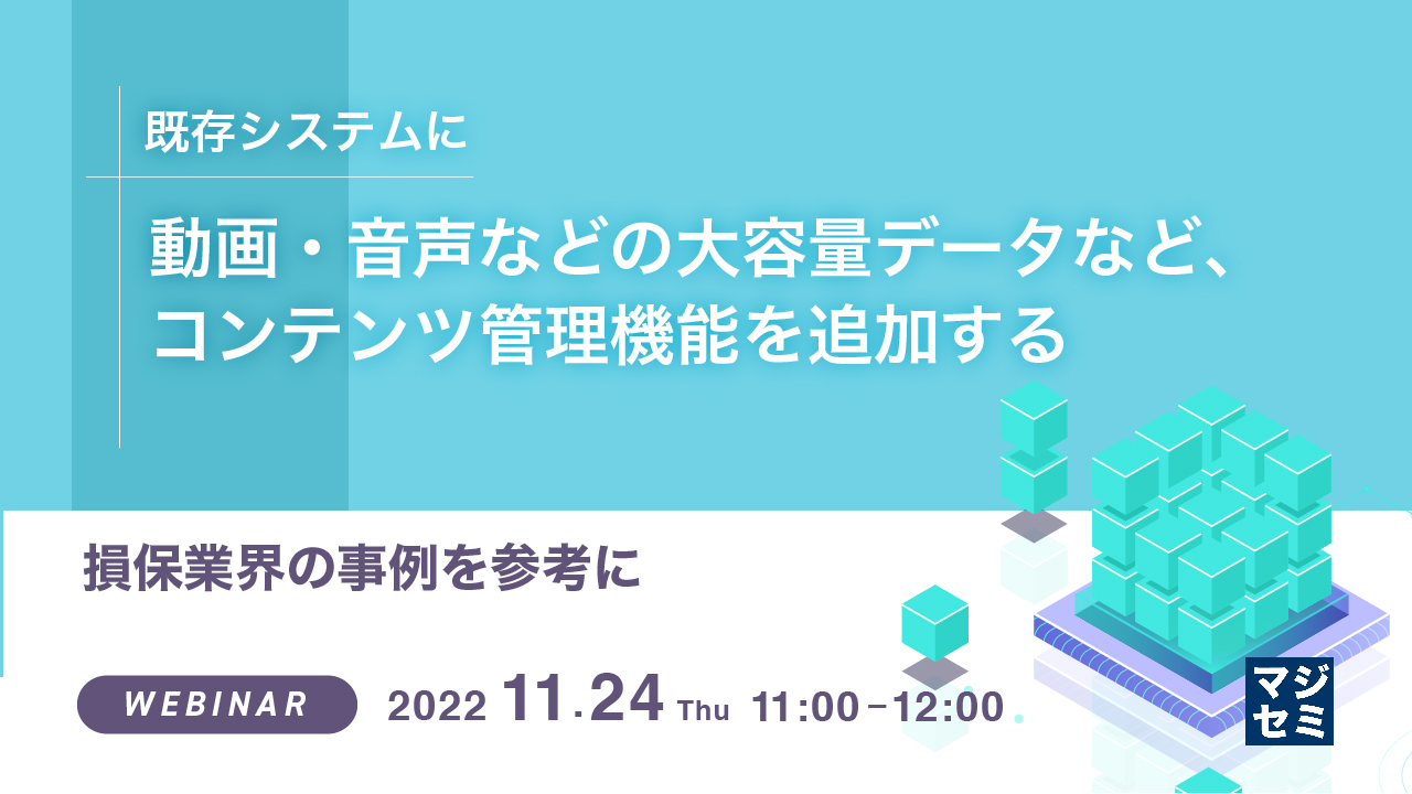 既存システムに動画・音声などの大容量データなど、コンテンツ管理機能を追加する ~損保業界の事例を参考に~